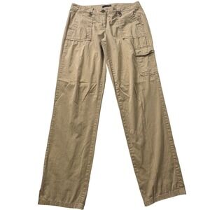 Ann Taylor Khaki Tan Cargo Pants Womens Size 2 Straight Leg Utility Trousers
